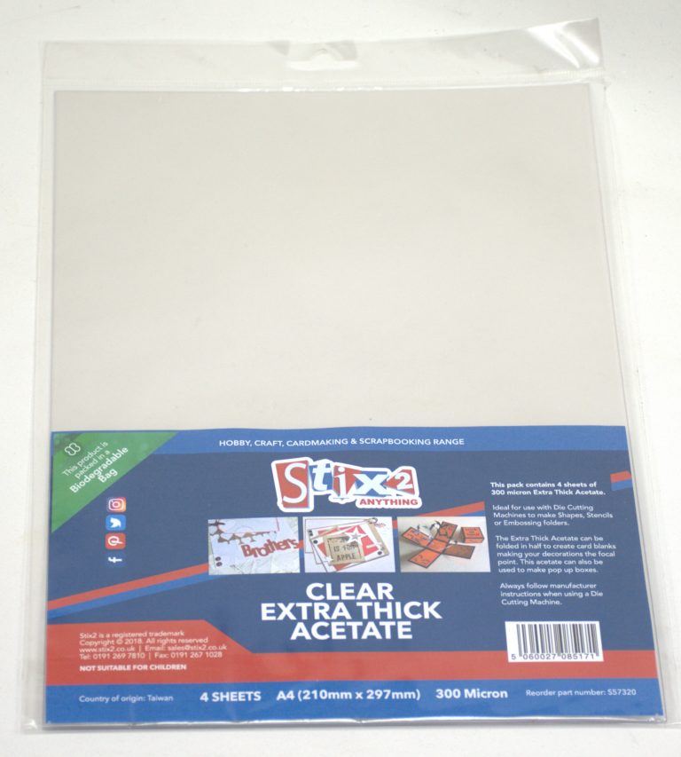 A4 Extra Thick Clear Acetate Sheets - 280 Micron thick - 210mm x 297mm ...